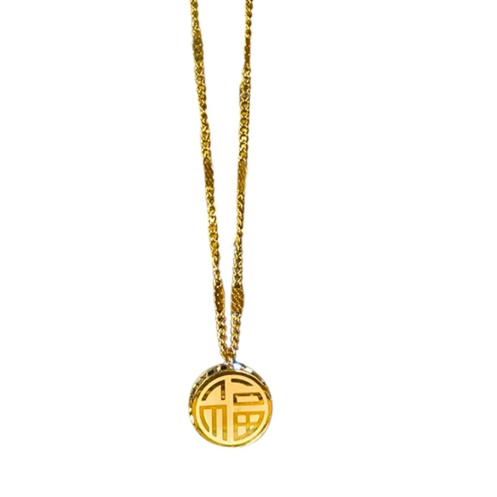 Titanium Steel Round Sharpe Zircon Pendant
